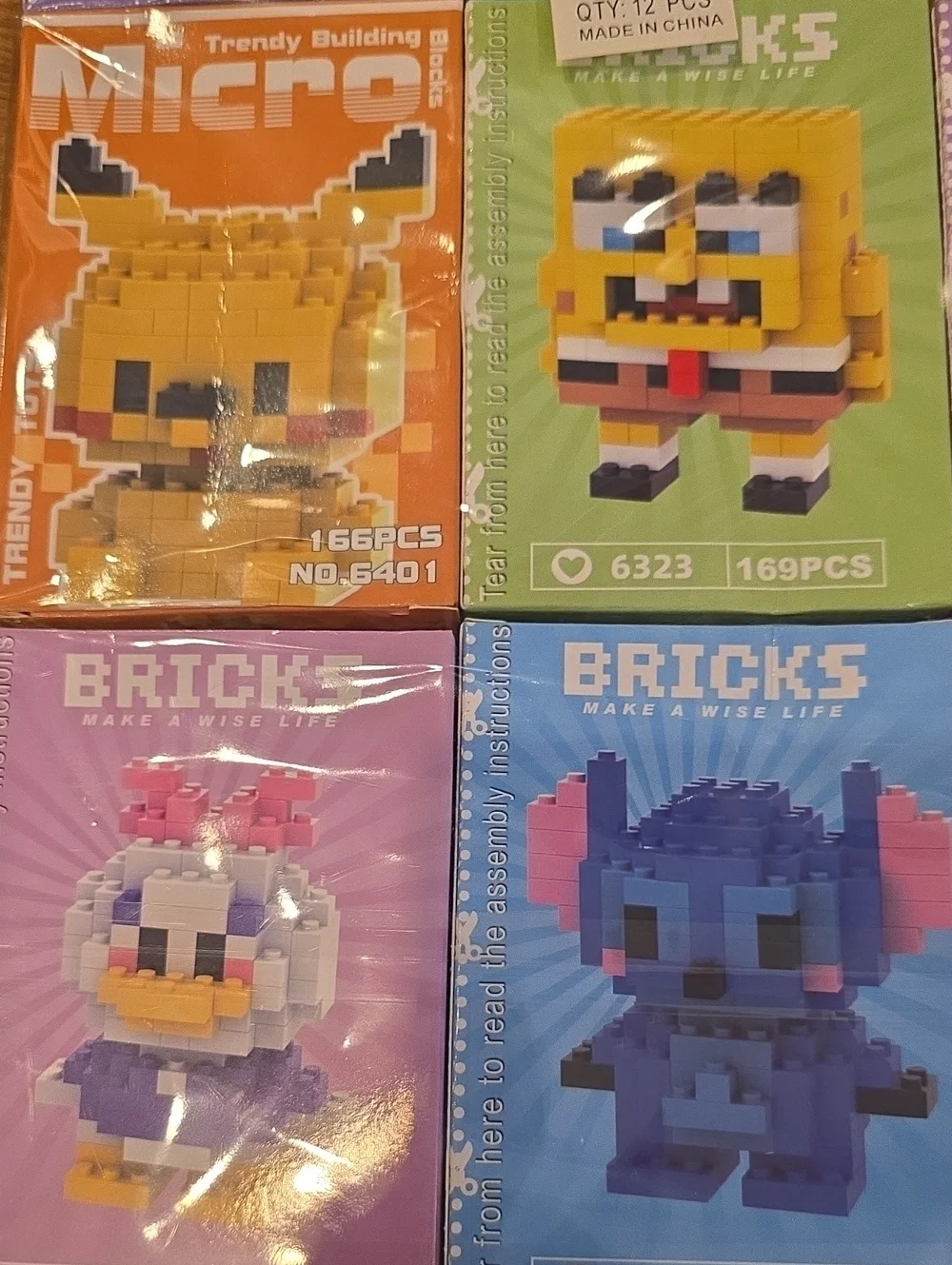 BULK Bricks Micro Building Toy Set - Assorted Colors 12 Sets
